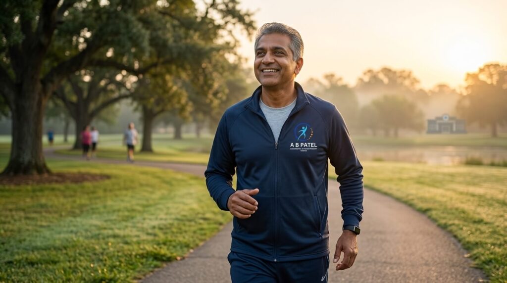 man walking in park