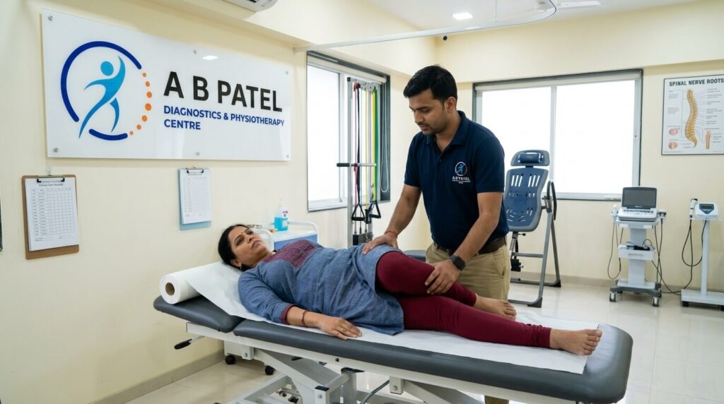 physiotherapist assisting to patient