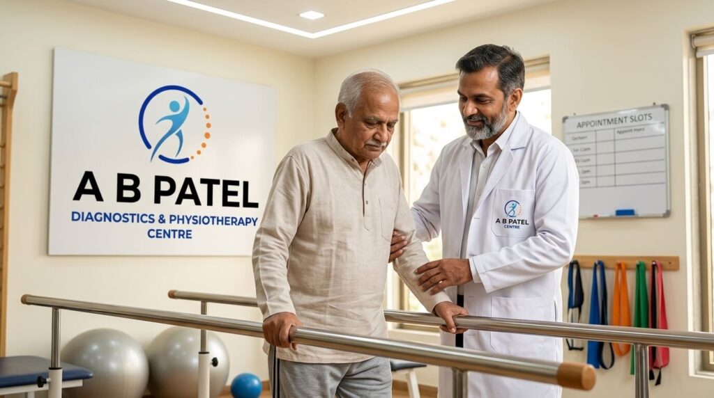 physiotherapist assisting to patient