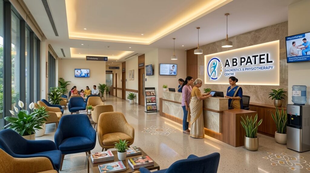 receptionist talking to patient