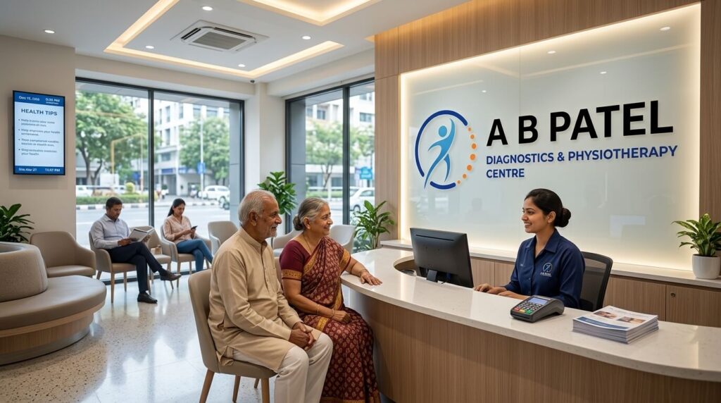 receptionist with patient