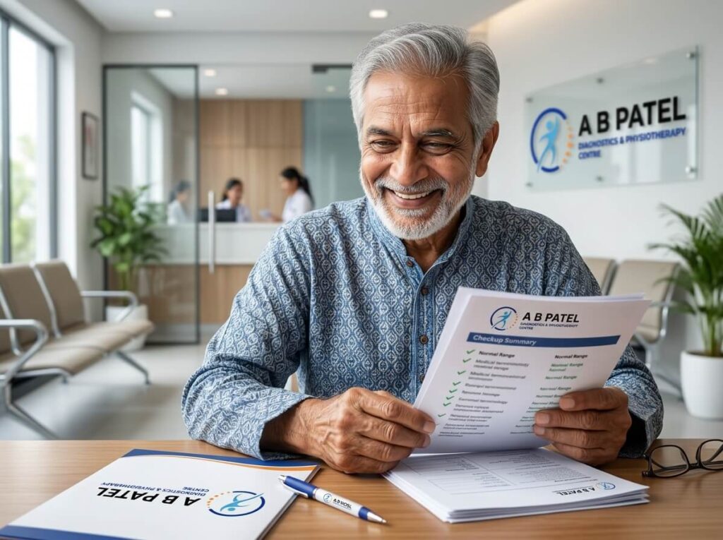old man seeing his reports