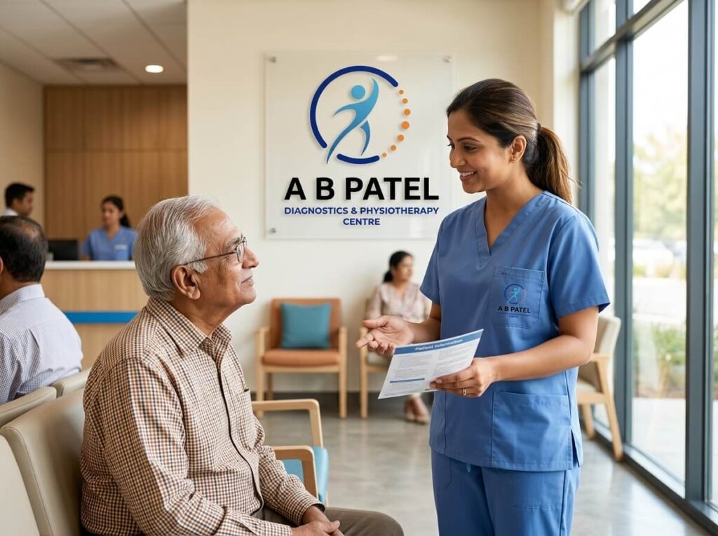 nurse explaining to patient