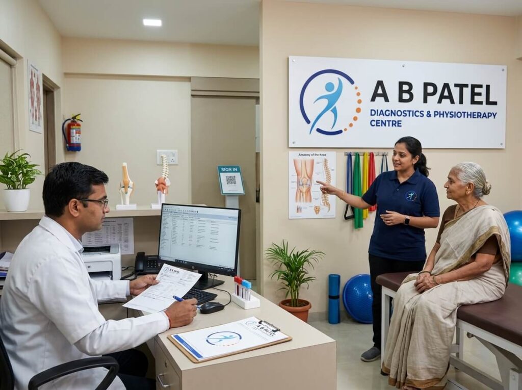 old women consultanting by ab patel diagnostics