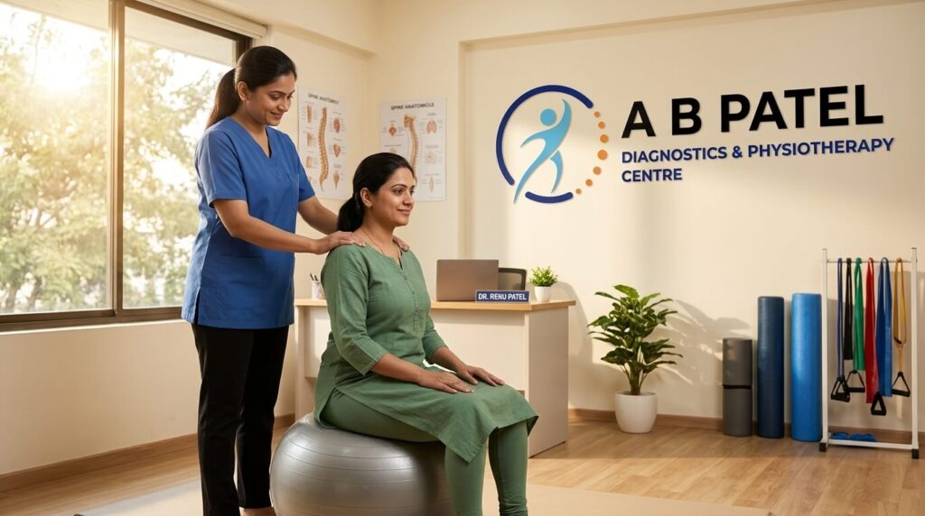 woman physiotherapist guide
